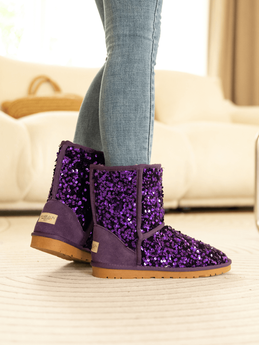 Smaibulun Ugg | Dallas Glam Sequin Shearling Boots - Purple