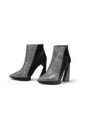 JadyRose | Sky High Genuine Leather Heel Boot - Grey