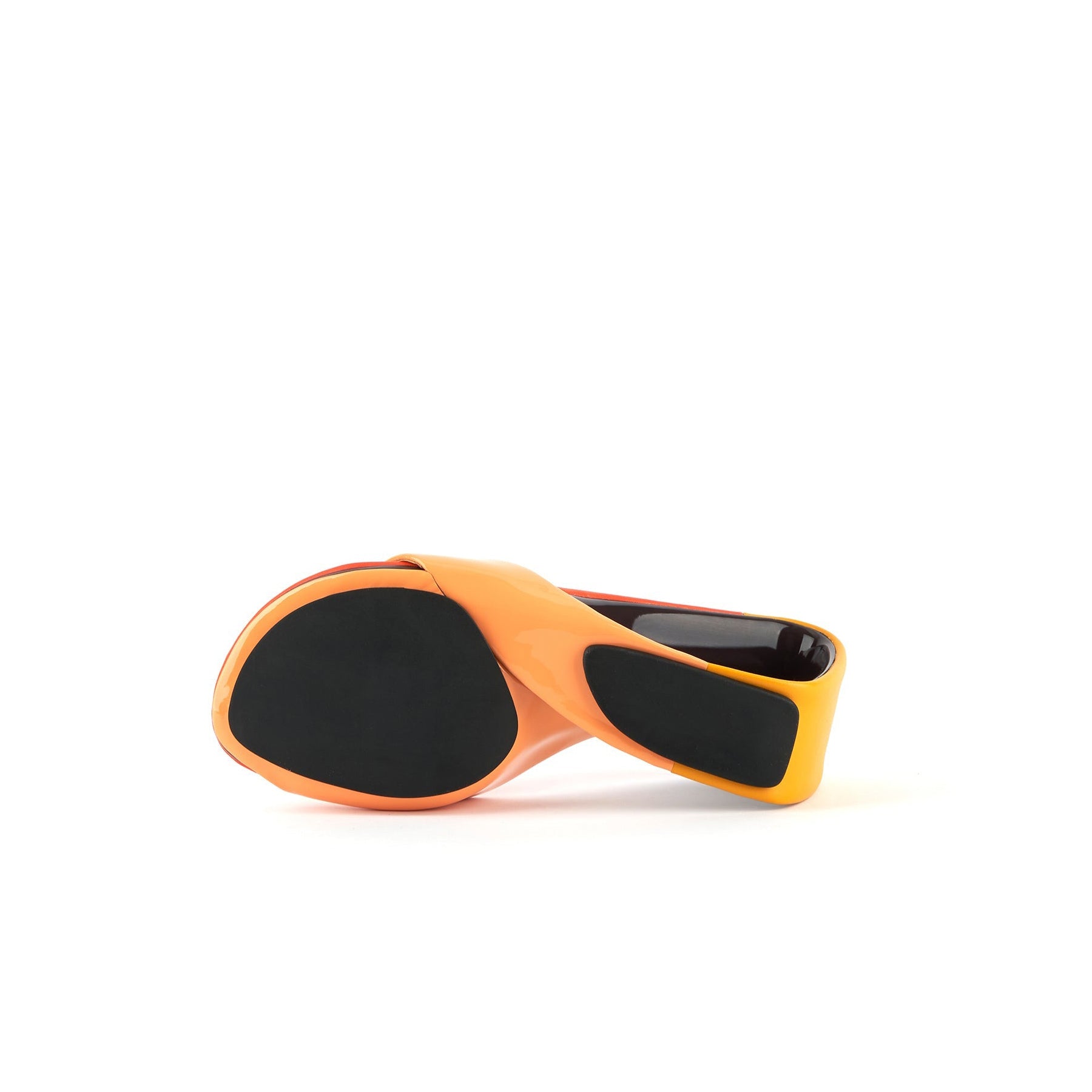 Jady Rose | Set It Straight Leather Wedge Slide - Orange