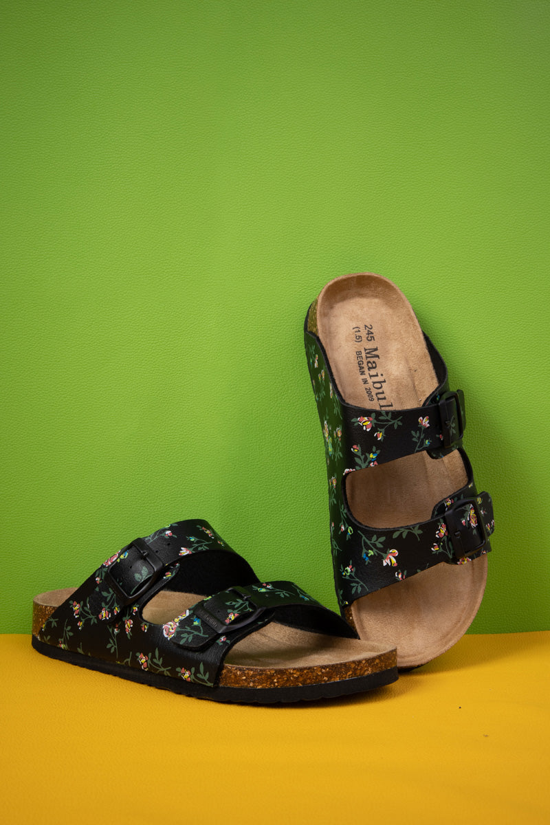 MAIBULUN | Graylynn Floral Printed Footbed Sandal