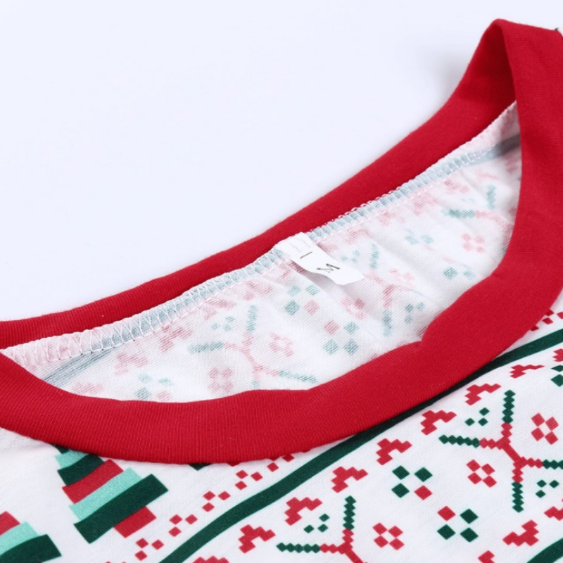 Christmas Round Collar Printed Parent-Child Suit