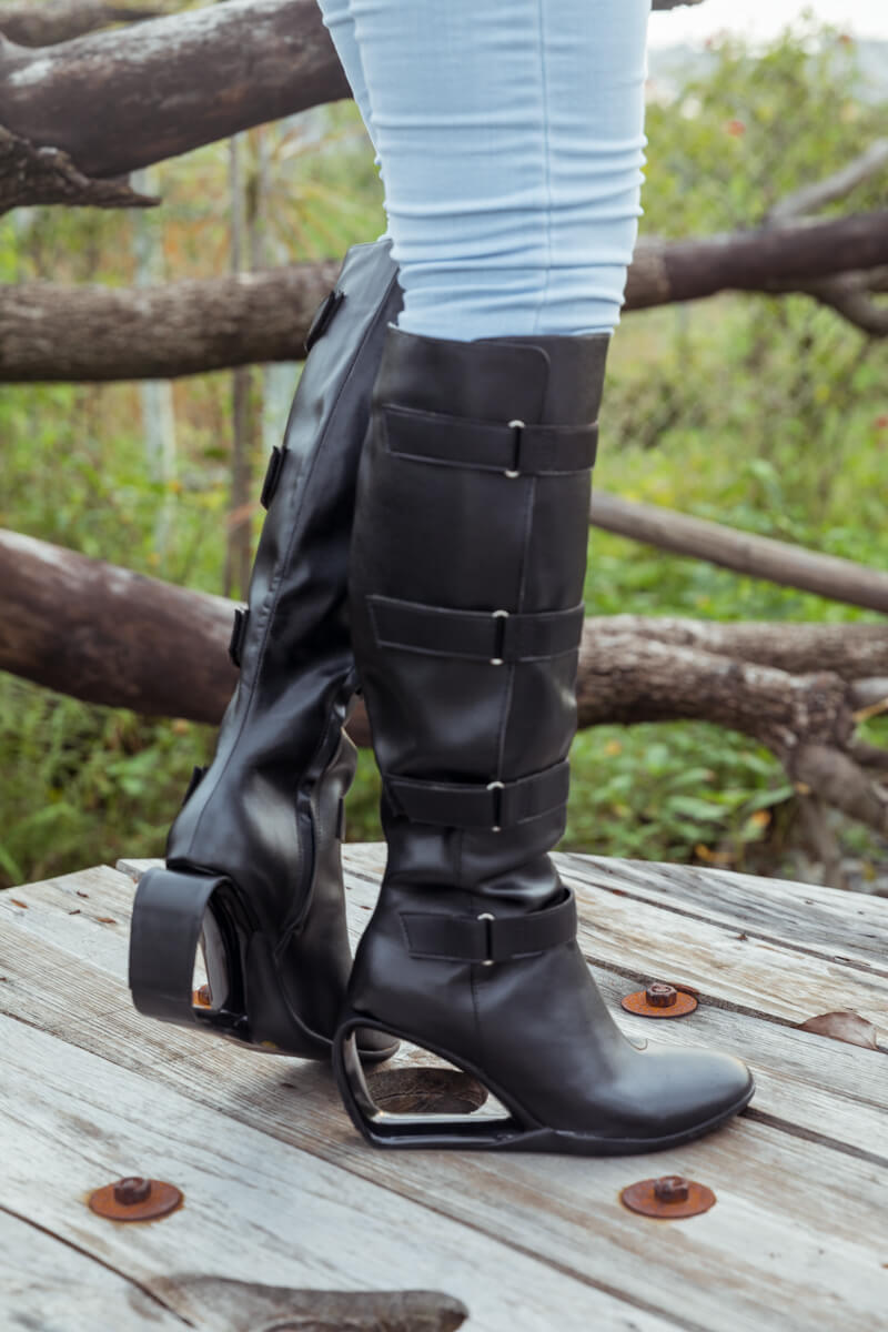 Jady Rose | Balen Elevator Heel Knee High Leather Boots