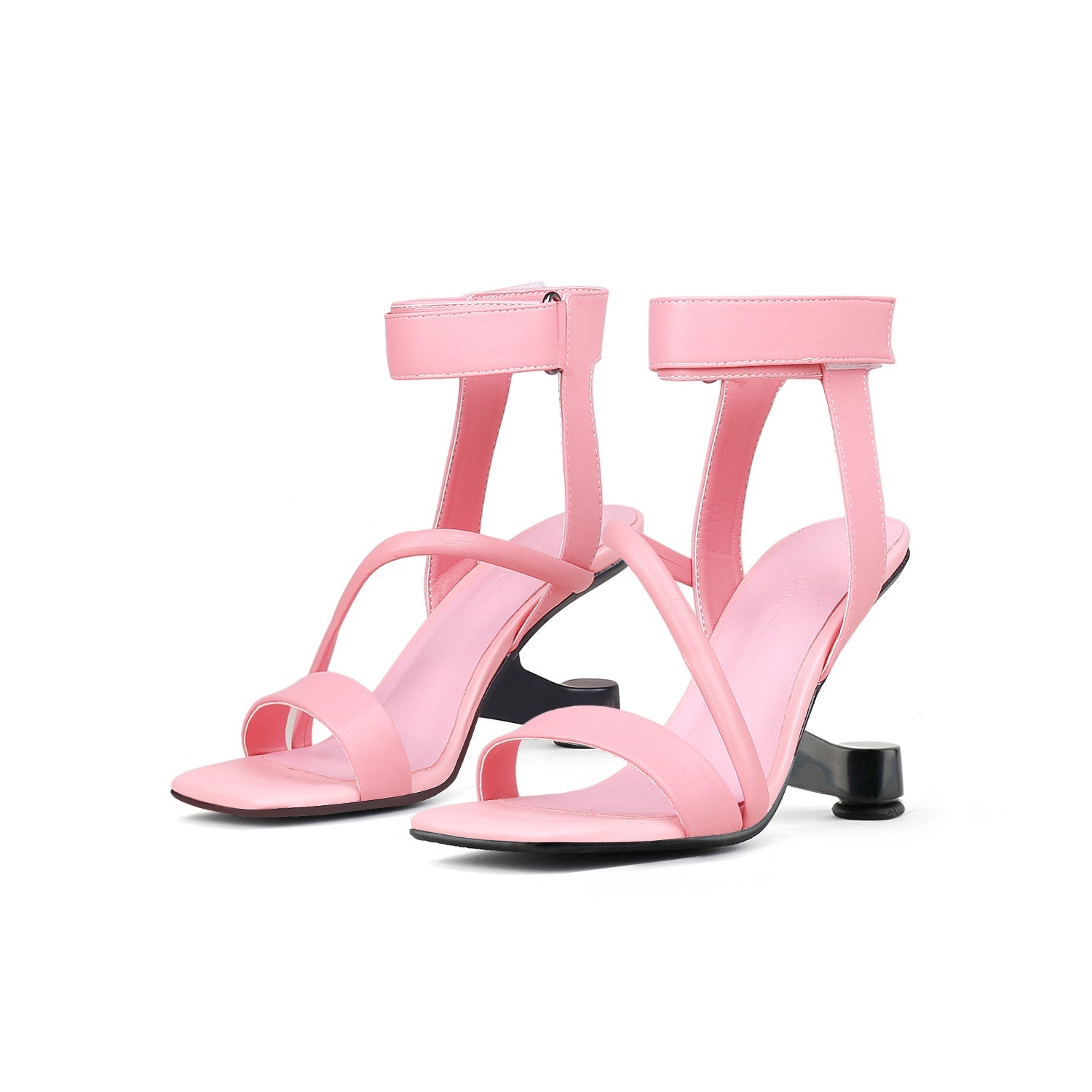 JADY ROSE | GESSI ANKLE STRAP LEATHER HEELED SANDAL - PINK