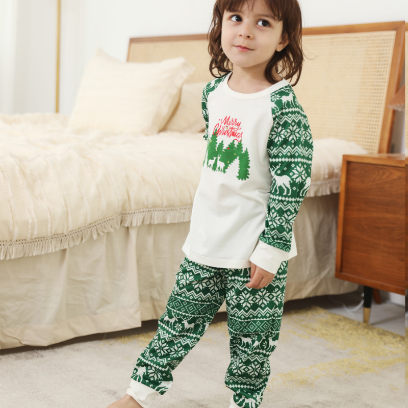 Christmas Print Round-neck Parent-child Pajamas