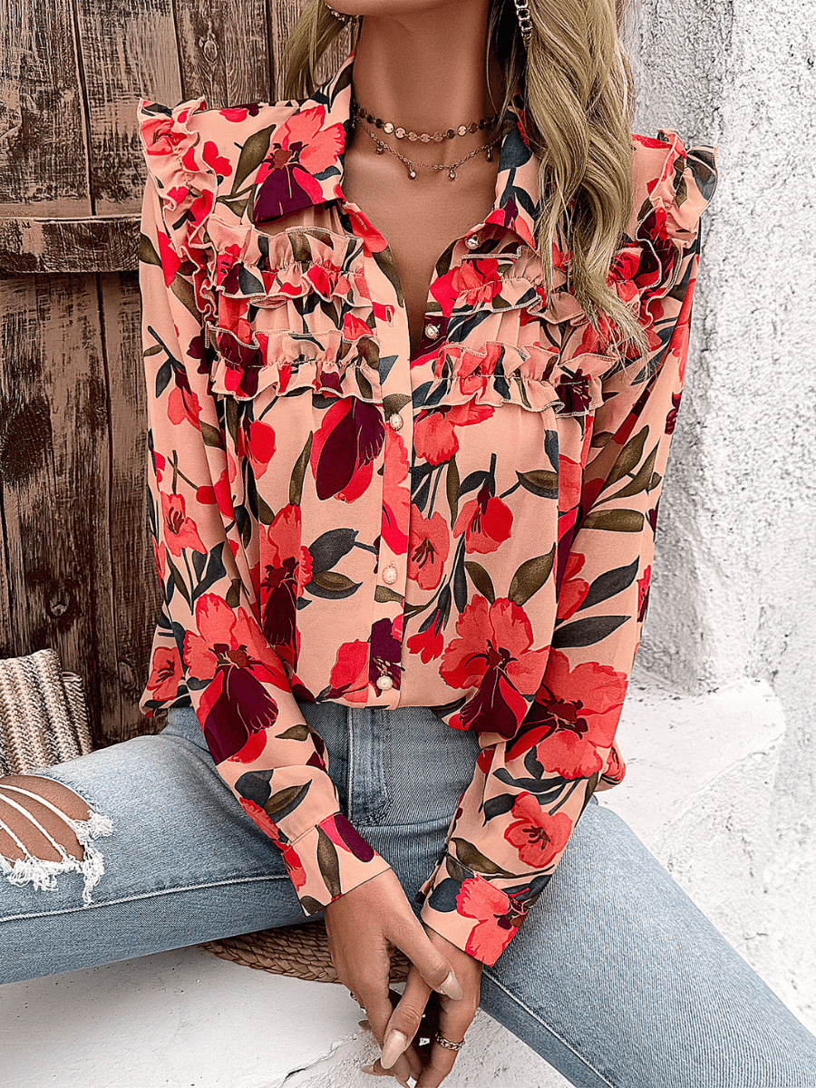 Aries Floral Button Up Blouse