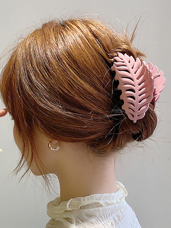 Hollow Leaves Shape Solid Color Hair Clips