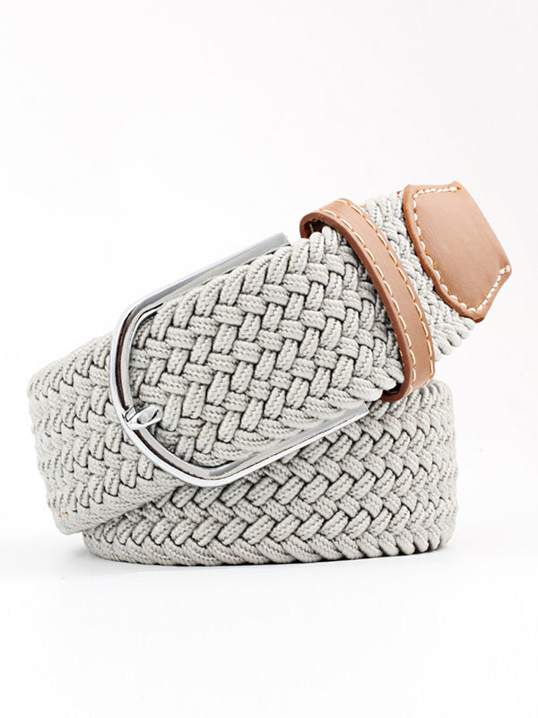 20 Colors Simple Contrast Color Weave Belt