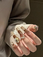 Detachable Rhine Stones Press-On Nails