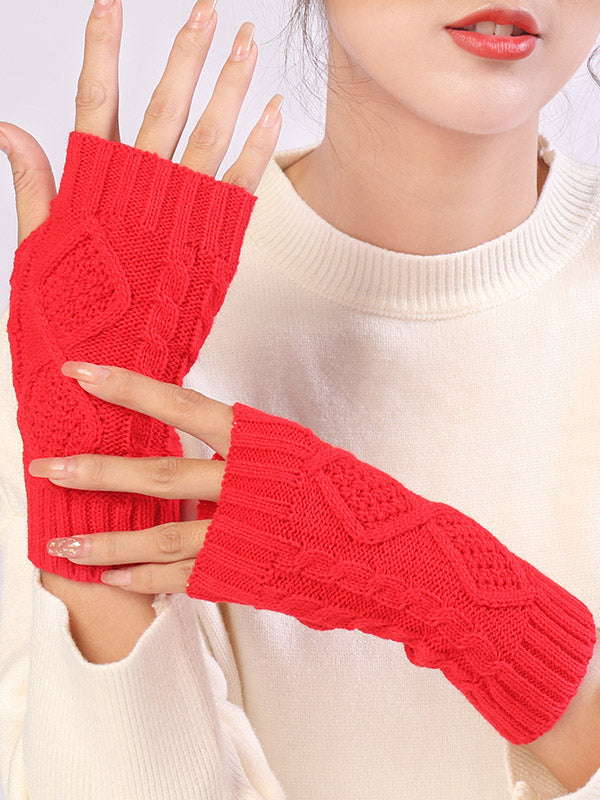 Simple 9 Colors Jacquard Knitting Gloves