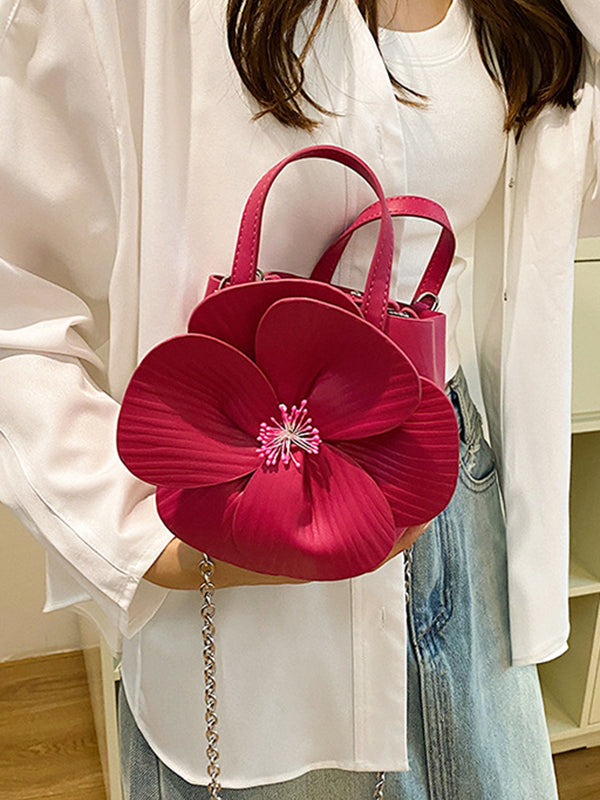 Flower Shape Pleated Split-Joint Bags Crossbody Bags Handbags Tote Bags