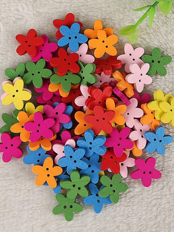 DIY Candy Color Flower Sewing Buttons