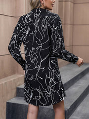 Printed Shirt Long Sleeved Dress