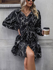 Printed Shirt Long Sleeved Dress