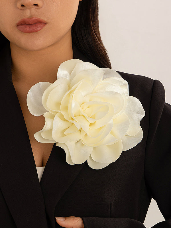 Flower Shape Solid Color Brooch Accessories