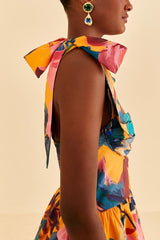 Aaliyah Floral Printed Maxi Strap Dress