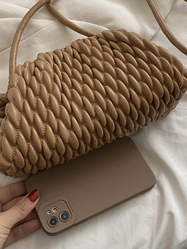 Pleated Solid Color Bags Crossbody Bags Handbags