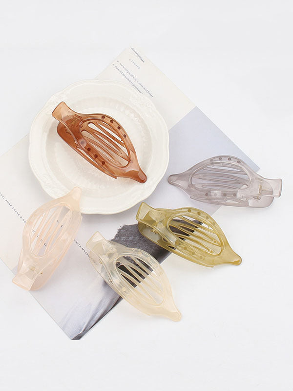 Geometric Hollow Solid Color Hair Clips