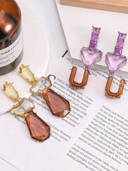 Geometric Heart Shape Drop Earrings