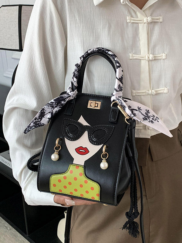 Figure Printed Split-Joint Bags Crossbody Bags Handbags