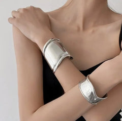 Sculpted Charm Open Cuff Bracelet