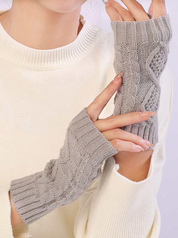 Simple 9 Colors Jacquard Knitting Gloves