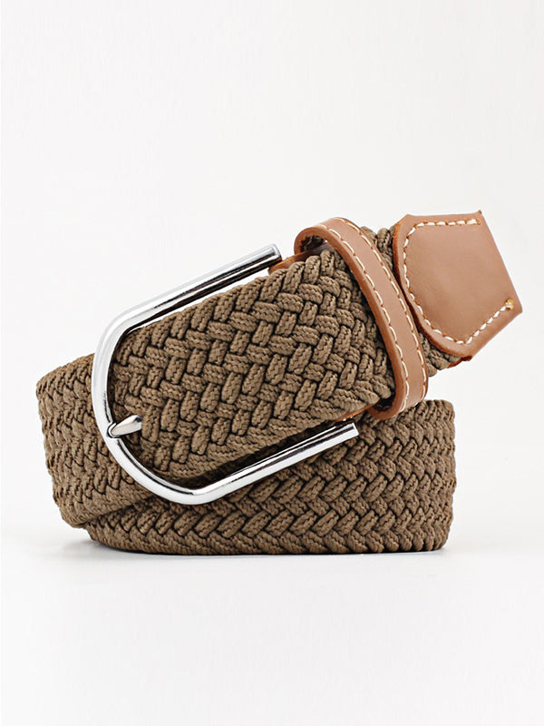 20 Colors Simple Contrast Color Weave Belt