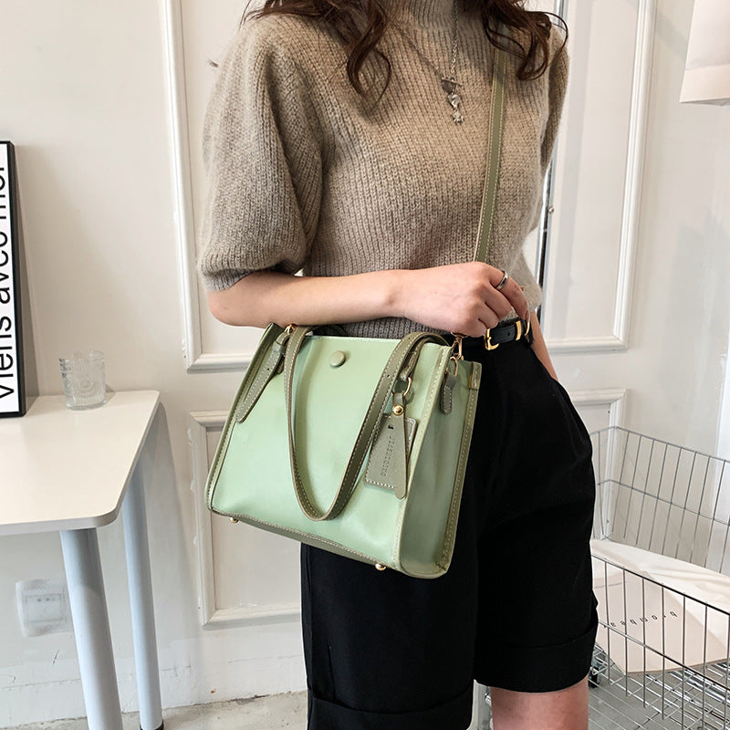 Mint-Green Structured Tote