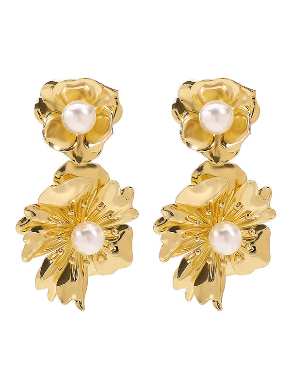 Flower Shape Drop Earrings