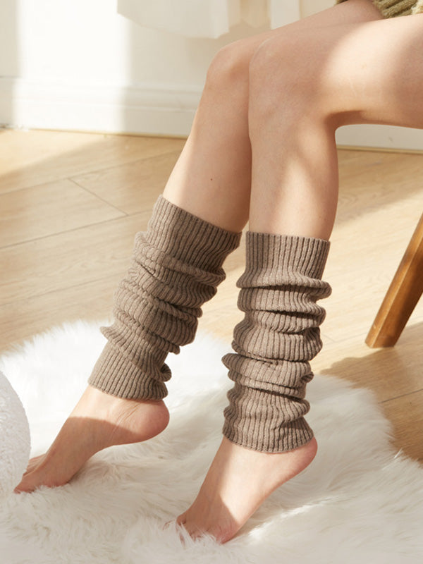 Knitted Solid Color Leg Warmers Accessories