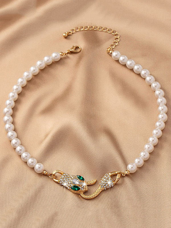 Beaded Snake Shape Dainty Necklace Necklaces Accessories