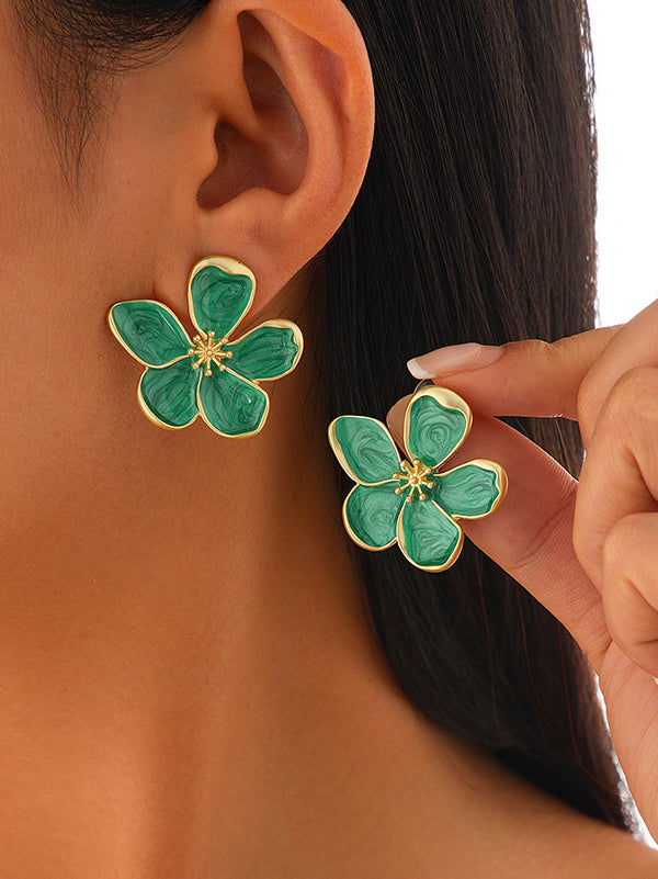 Flower Shape Tasseled Drop Earrings