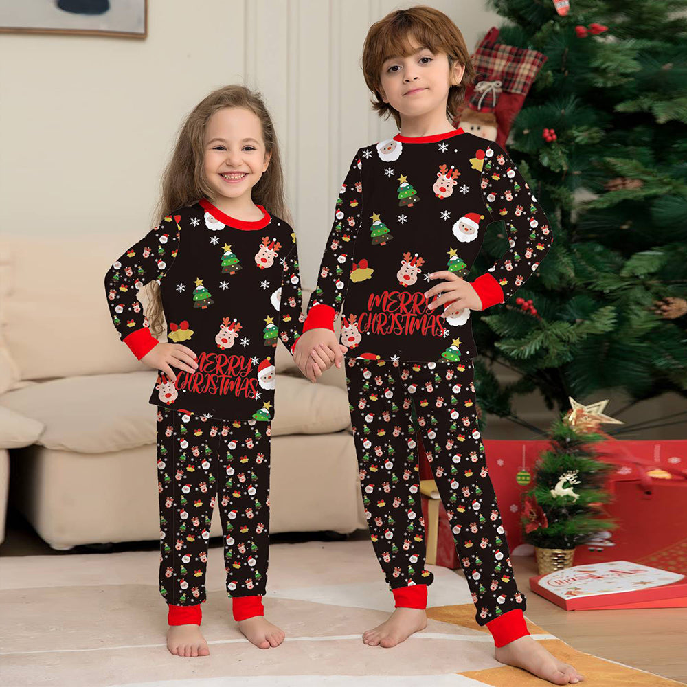 Christmas Family Matching Pajamas Set Black Snowmen Onesie Pajamas