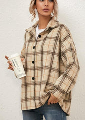 Classic Plaid Button-Up Jacket - Casual Layering Essential