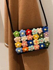 Flower Print Knitted Flower Bags Crossbody Bags