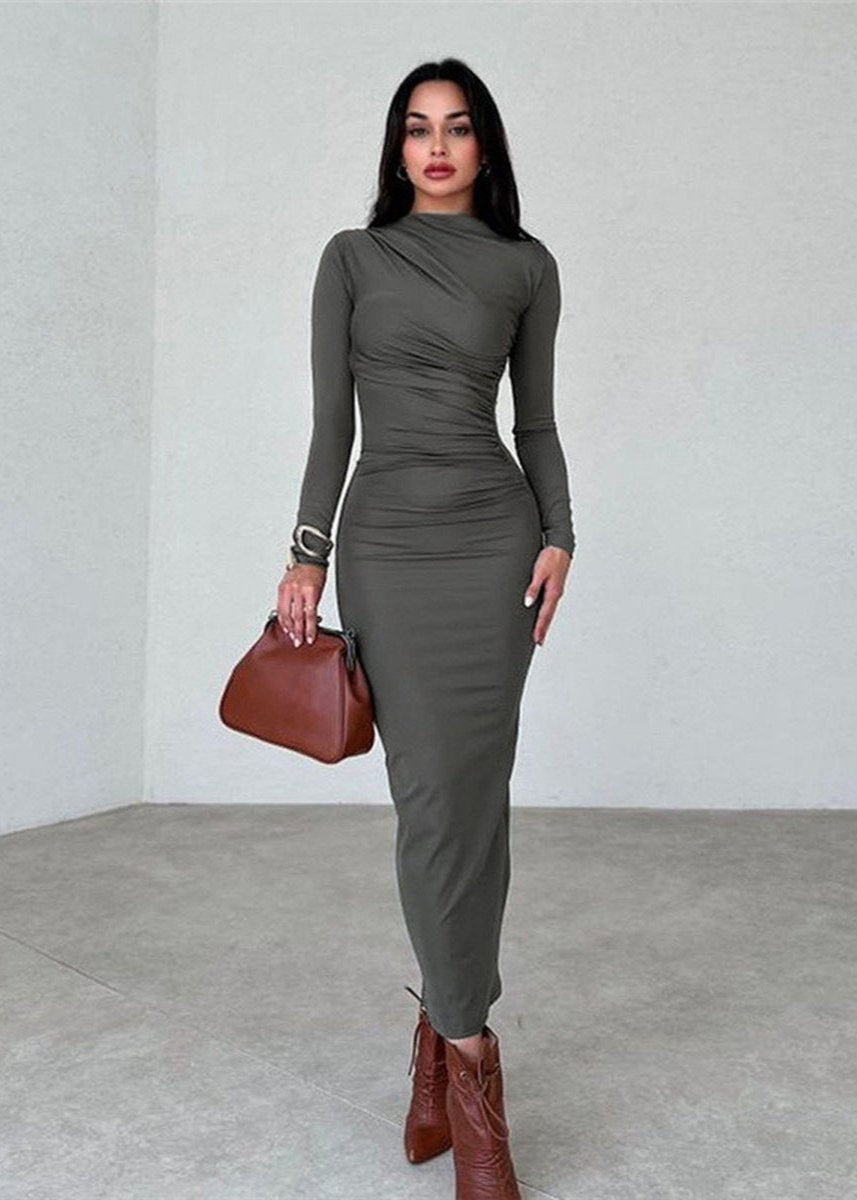 Luxe Slim-Fit Elegant Long Sheath Dress for Women