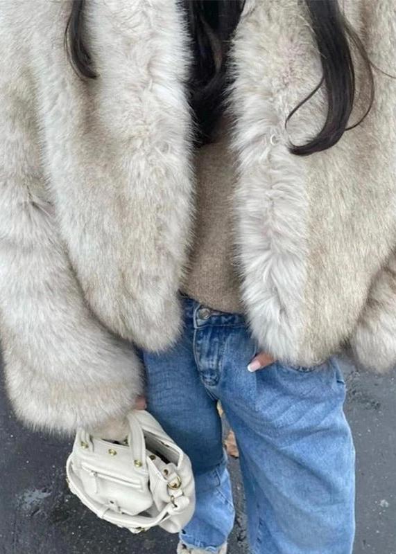 Short Plush Faux Fur Jacket