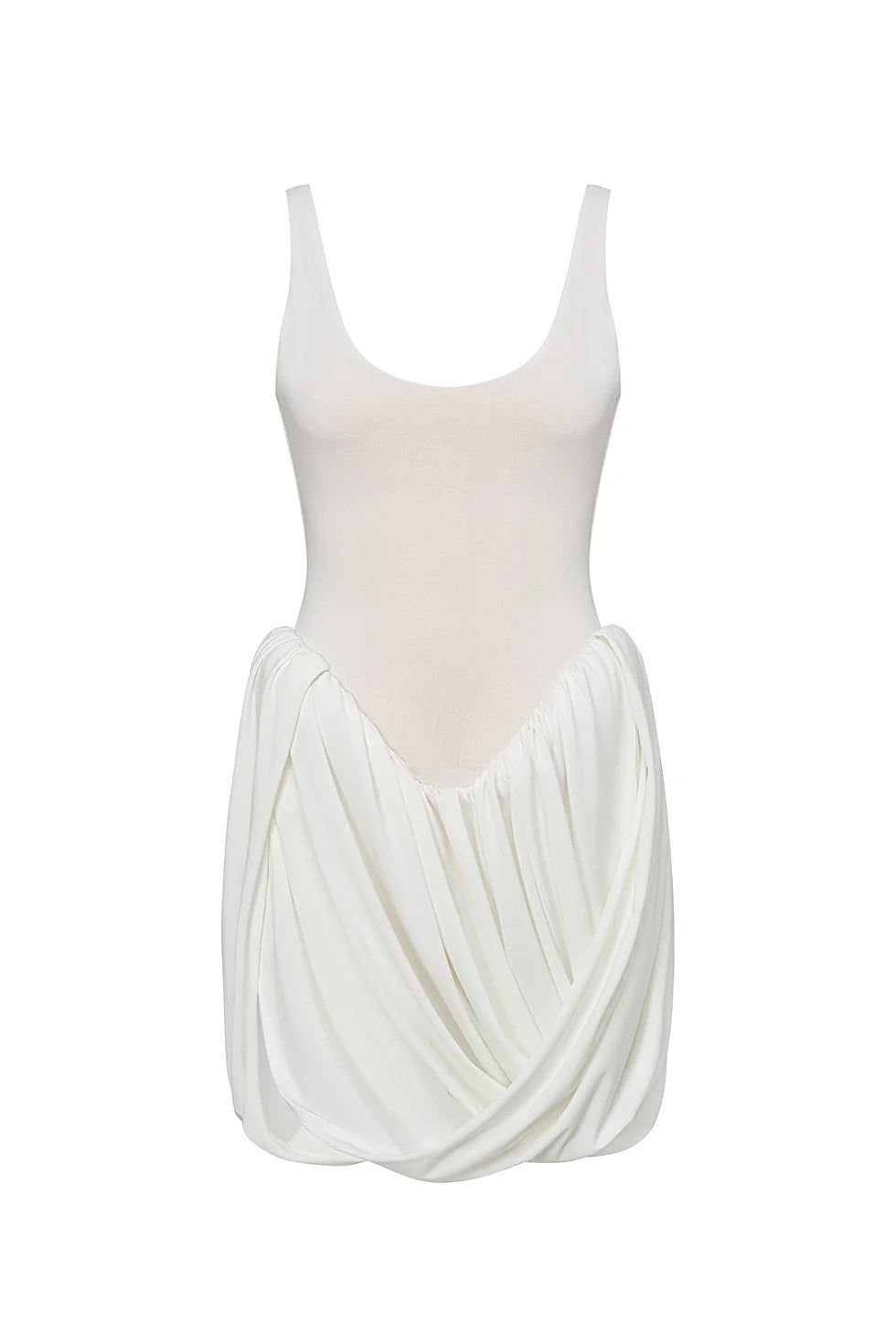 Venus Pleated Trim Draped Mini Dress