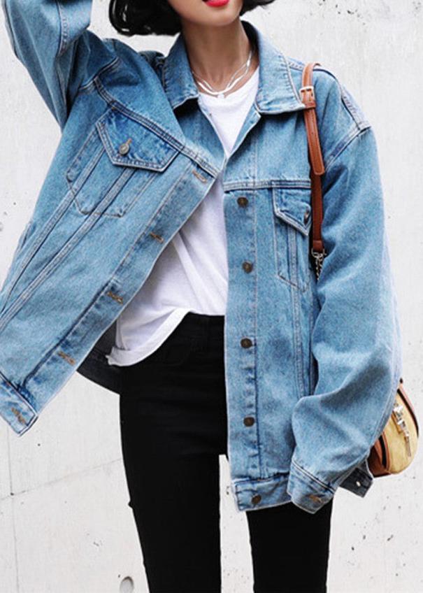 Classic Long-Sleeved Denim Jacket for Women