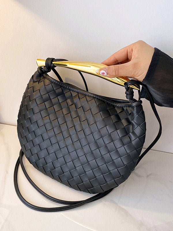 Geometric Shiny Woven Crossbody Bags Handbags