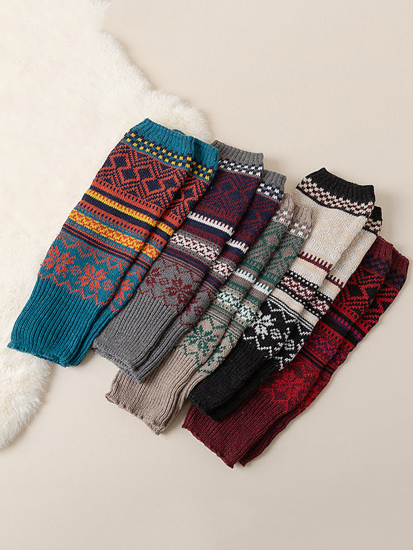 Casual Wool Keep Warm Printed Leg Warmers Accessories