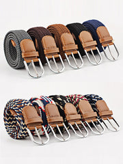 20 Colors Simple Contrast Color Weave Belt