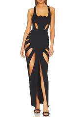 Bat Neckline Cut-out Midi Dress