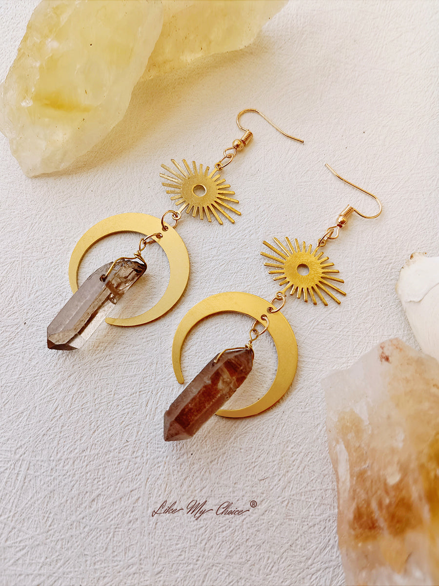 Witchy Eye Moon Crystal Earrings