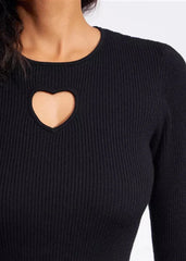 Chic Heart Cutout Sweater Dress