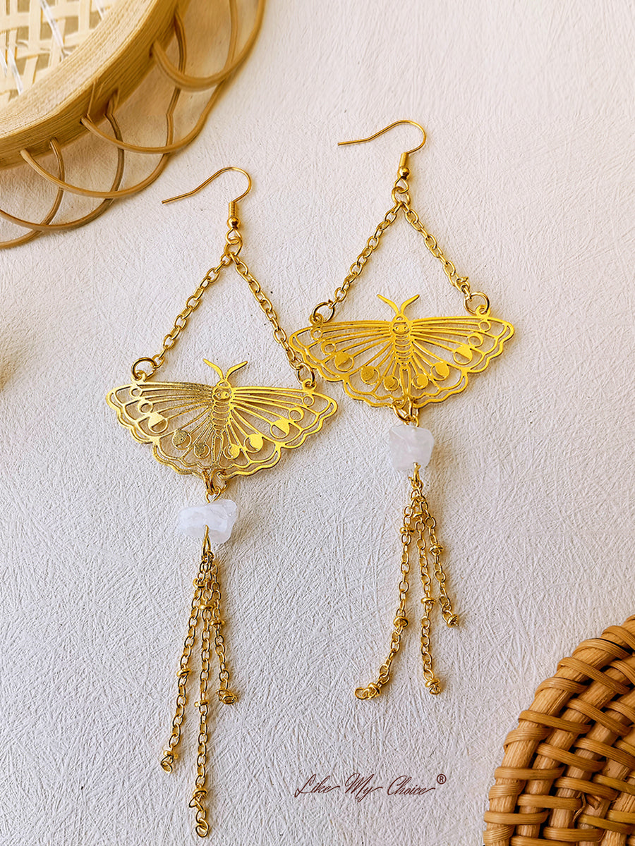 Hollow Out Butterfly Tassel Earrings