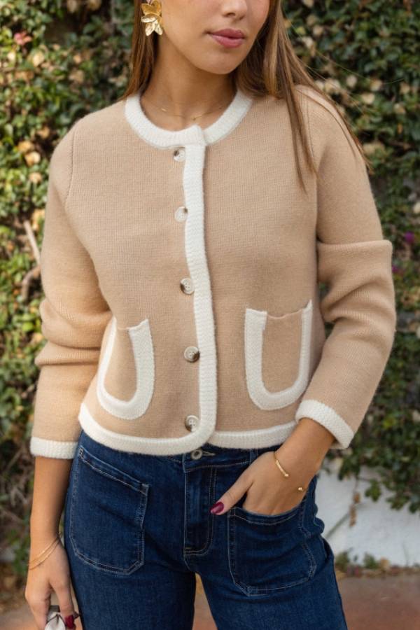 Selena Casual Beige Cardigan