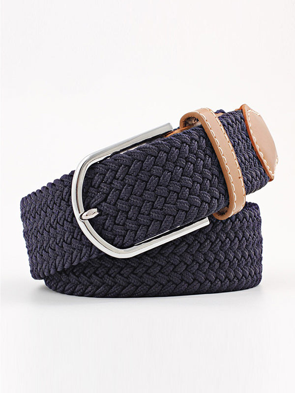 20 Colors Simple Contrast Color Weave Belt