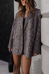 Animal print beige and black jacket