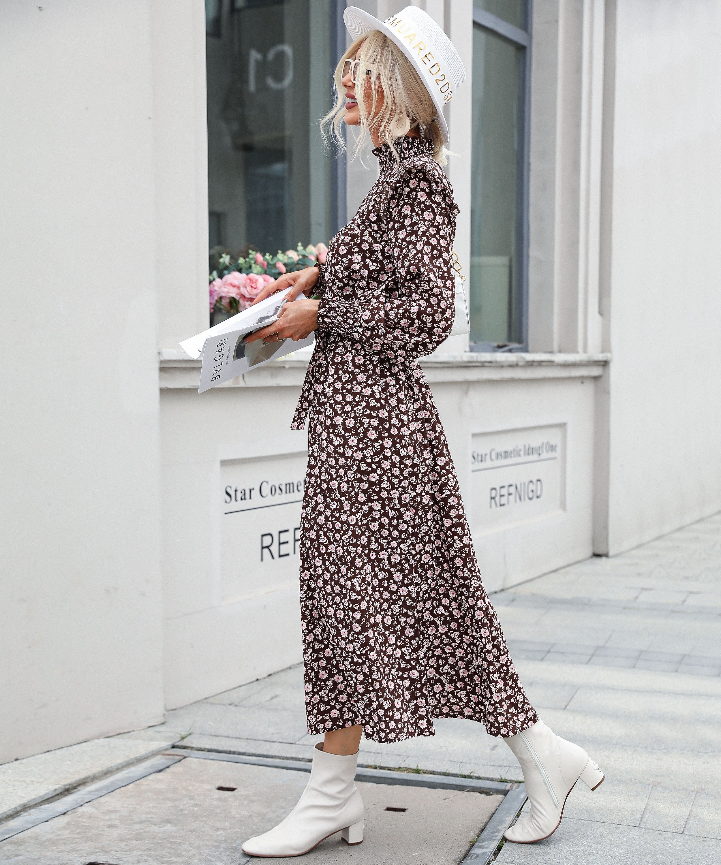 FALL HAS SPRUNG MAXI DRESS - BROWN