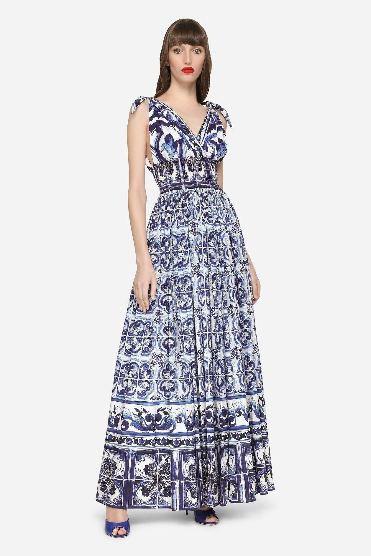 Sibyl Printed Knotted Strap Maxi Dress